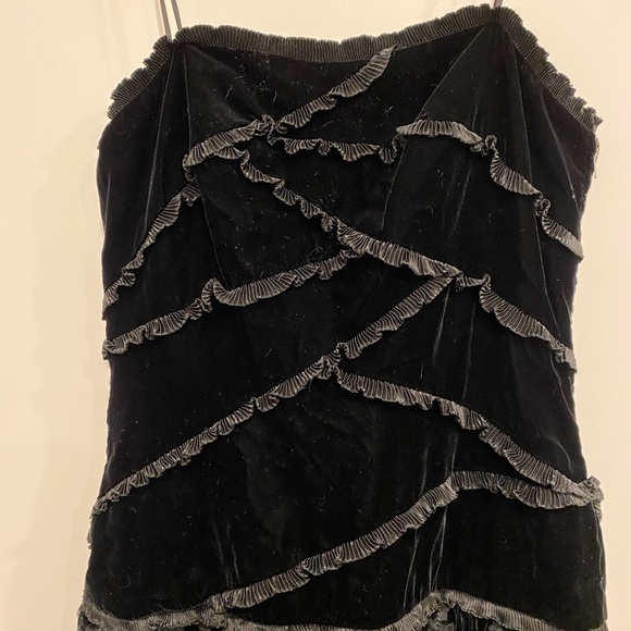 VTG 80s Crushed Velvet Black Sleeveless Party Dress NWT Deadstock - Picture 8 of 11